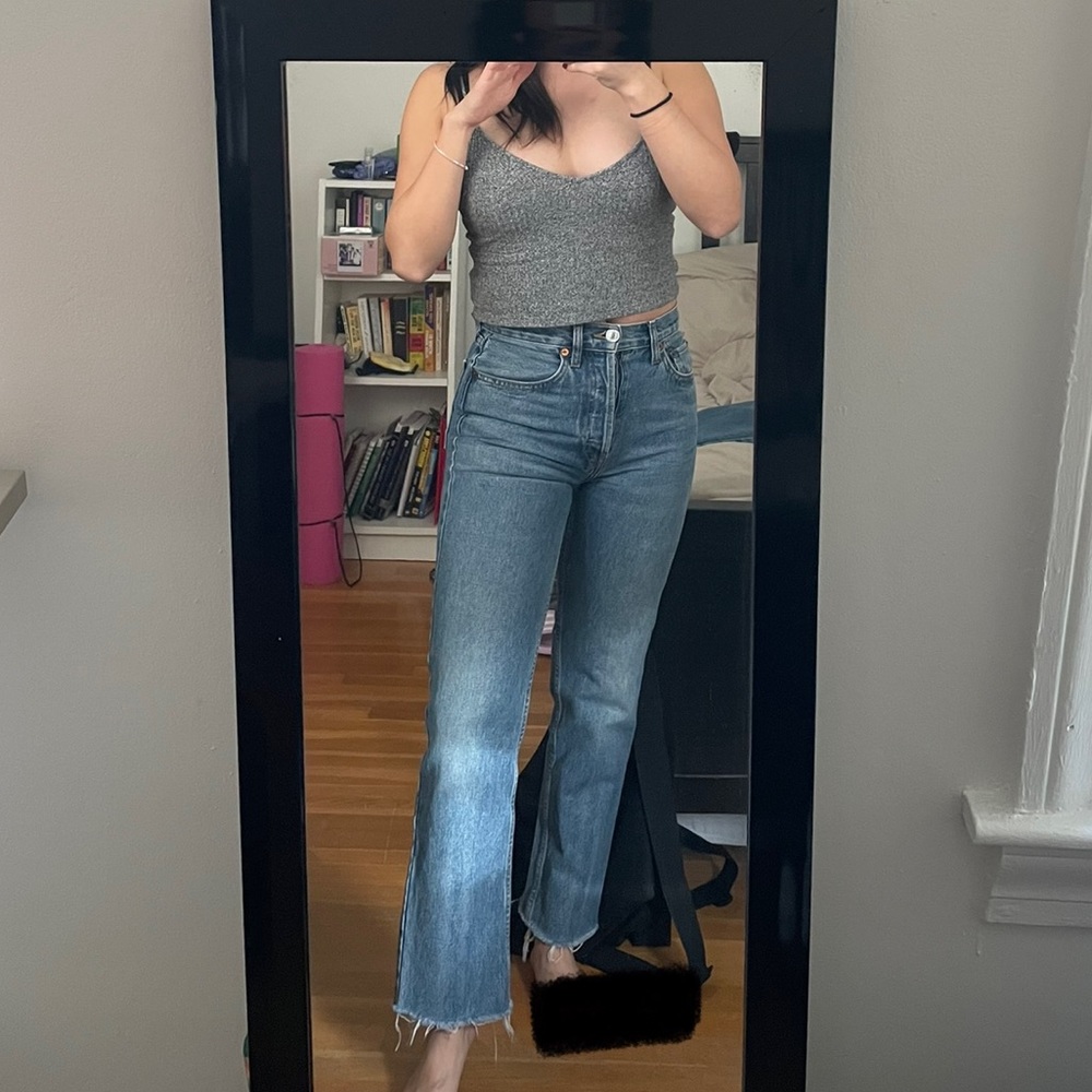 RE/DONE high rise stove pipe jeans size 25